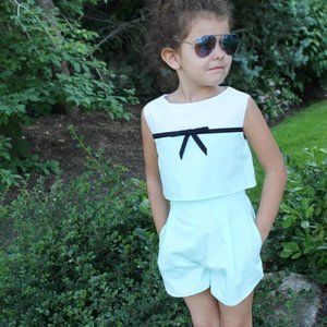 Aisabobo  Girls Mint Romper
